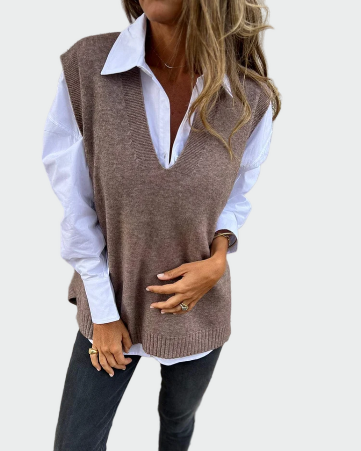 Bezramkowy sweter pleciony