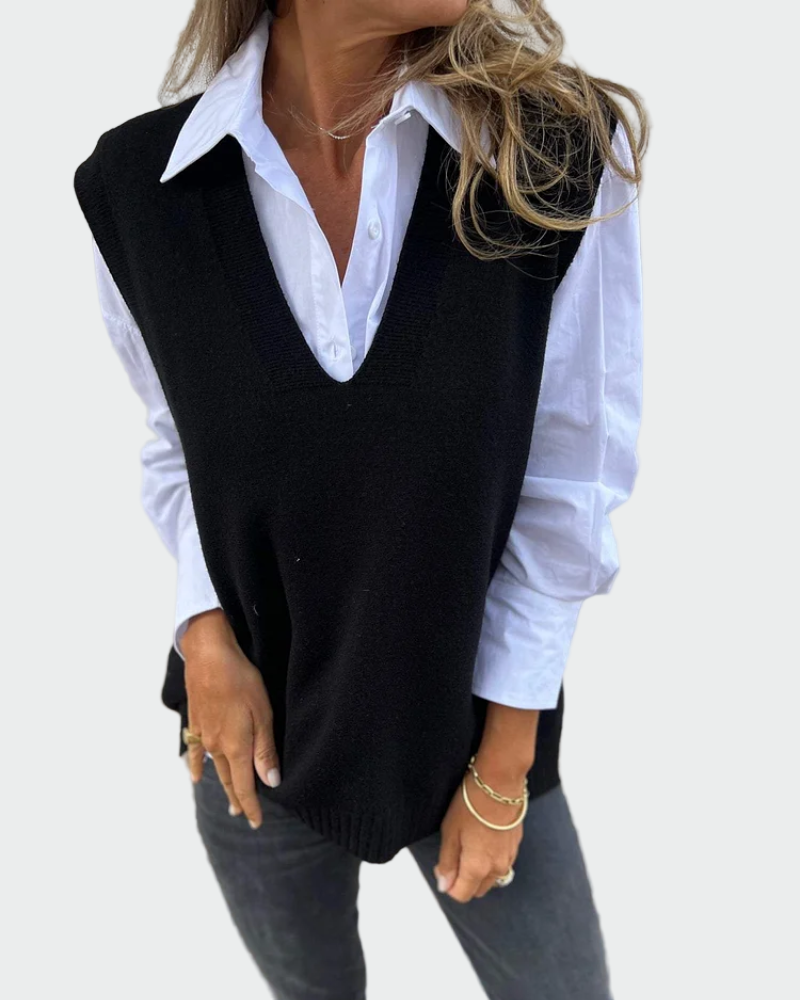 Bezramkowy sweter pleciony