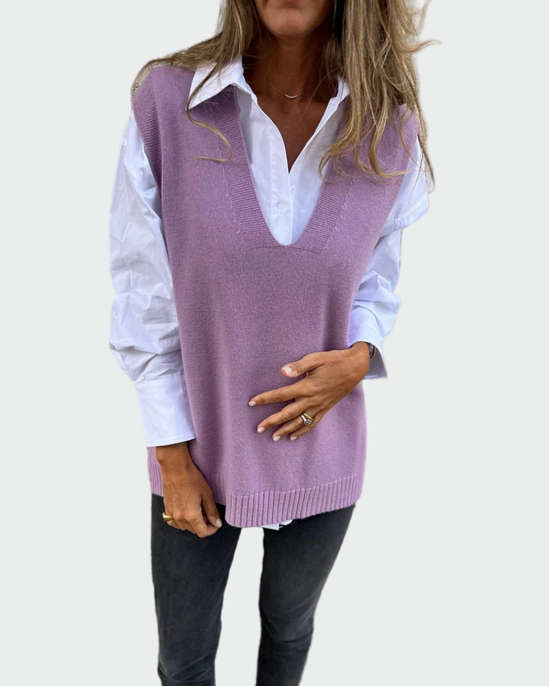 Bezramkowy sweter pleciony