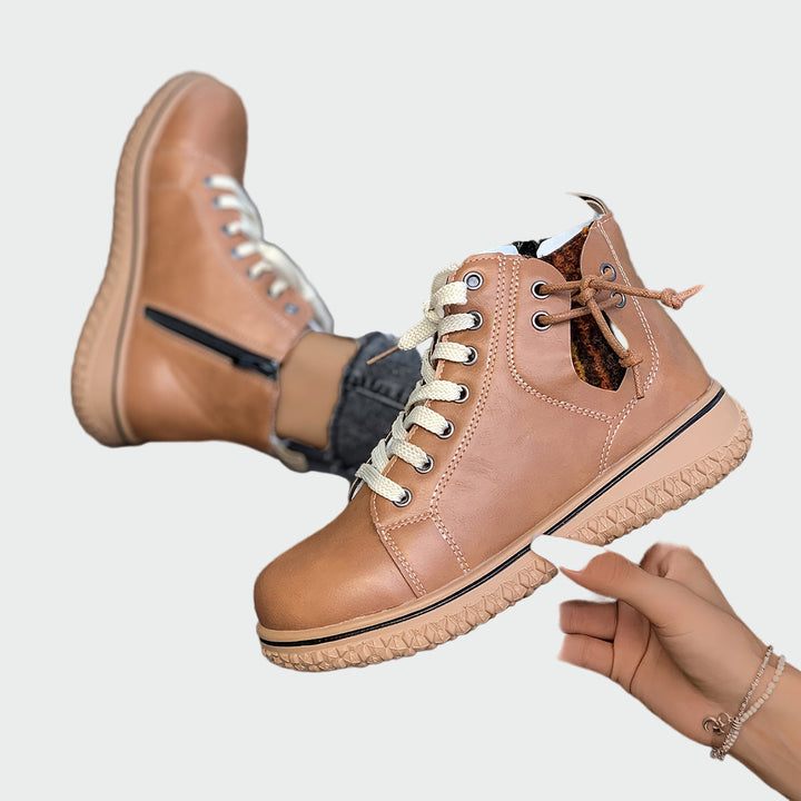 Skórzane ortopedyczne botki za kostkę