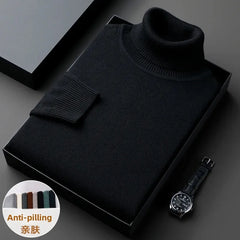 Zimowy Gruby Sweter Męski z Wysokim Kołnierzem