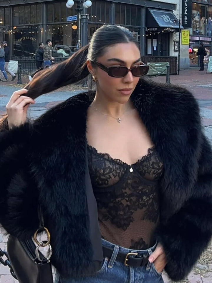 Płaszcz z Syntetycznego Futra Jenna