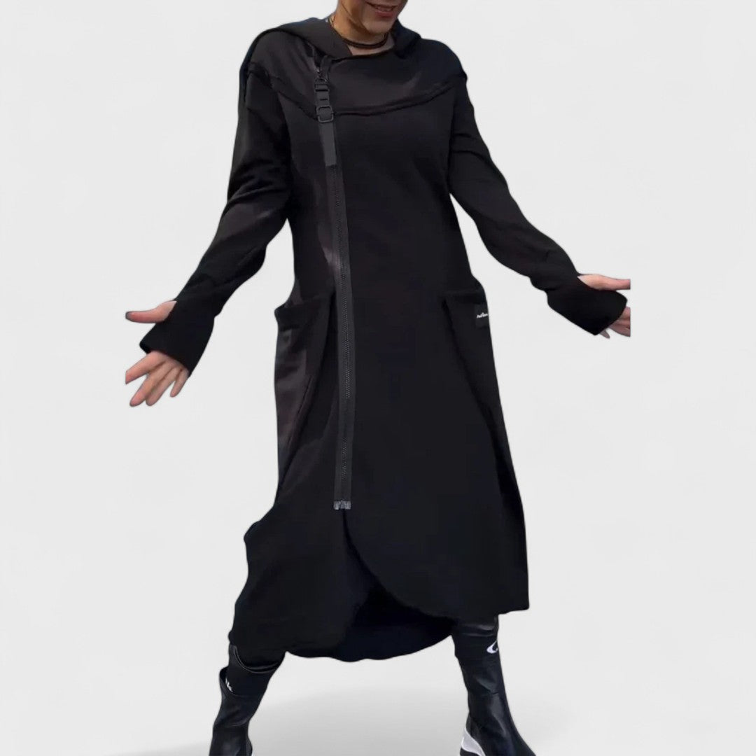 Mana - Długa bluza z kapturem i zamkiem, wykonana z lekkiego i oddychającego materiału