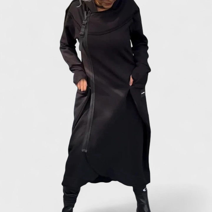 Mana - Długa bluza z kapturem i zamkiem, wykonana z lekkiego i oddychającego materiału