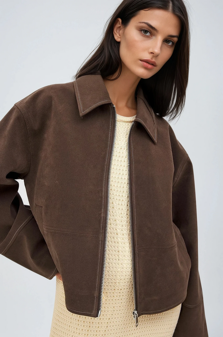 VALIRA Kurtka z zamkiem z sztucznego zamszu