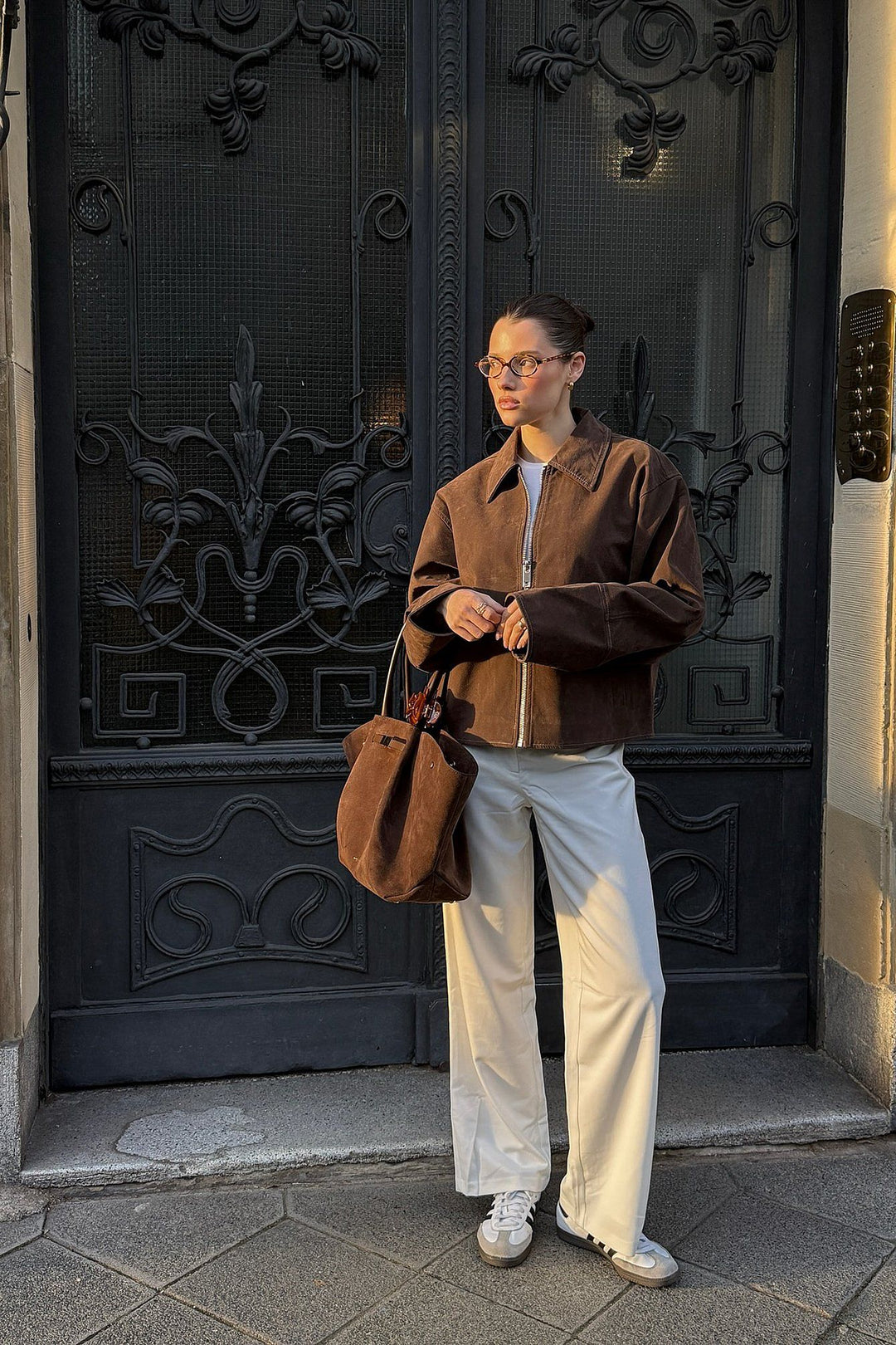 VALIRA Kurtka Zip z Sztucznego Zamszu